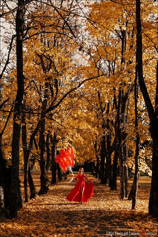 Santa I Individuāla fotosesija rudenī sarkanā kleitā I Fotogrāfs Uģis Nagliņš 262750
