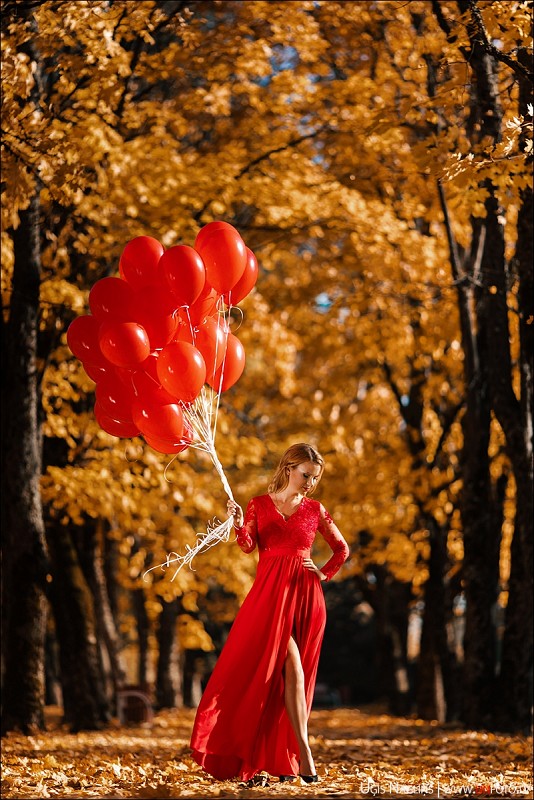 Santa I Individuāla fotosesija rudenī sarkanā kleitā I Fotogrāfs Uģis Nagliņš 262600